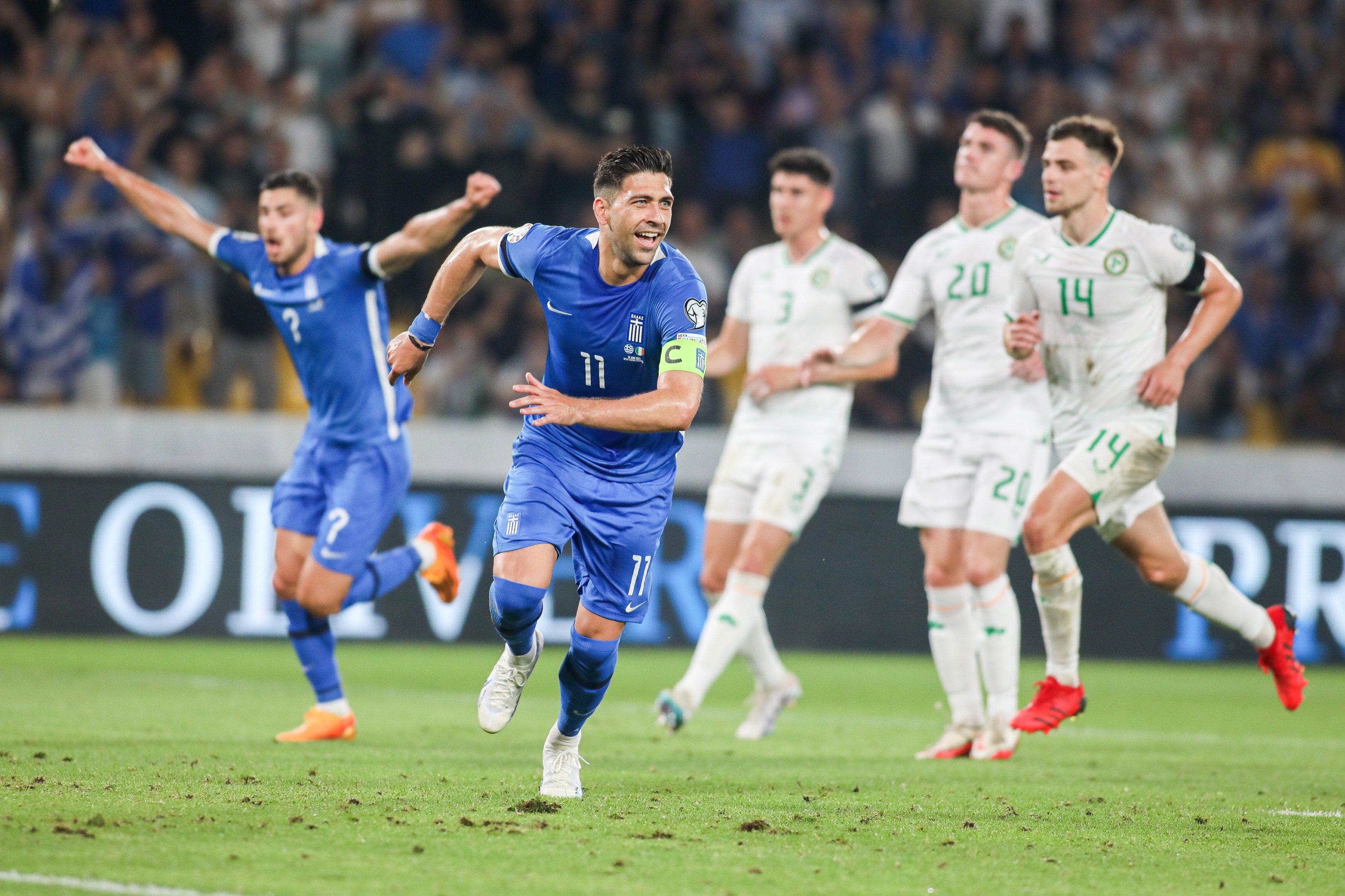Greece grabbed a 2-1 win over Ireland