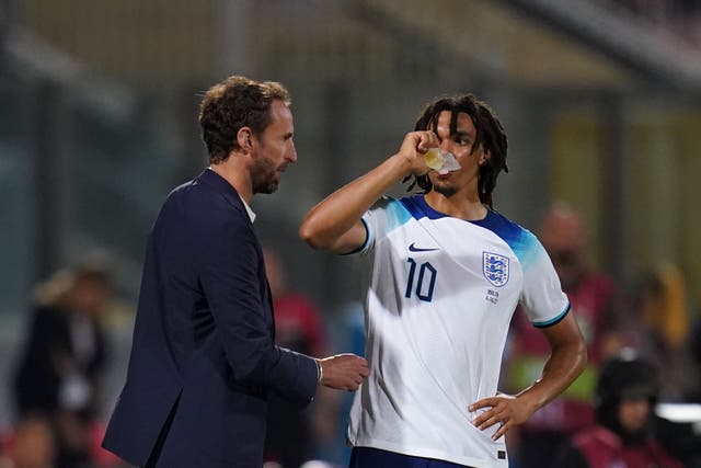 Gareth Southgate and Trent Alexander-Arnold (Nick Potts/PA)