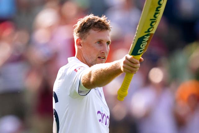 Joe Root underpinned England’s total with a century (David Davies/PA)