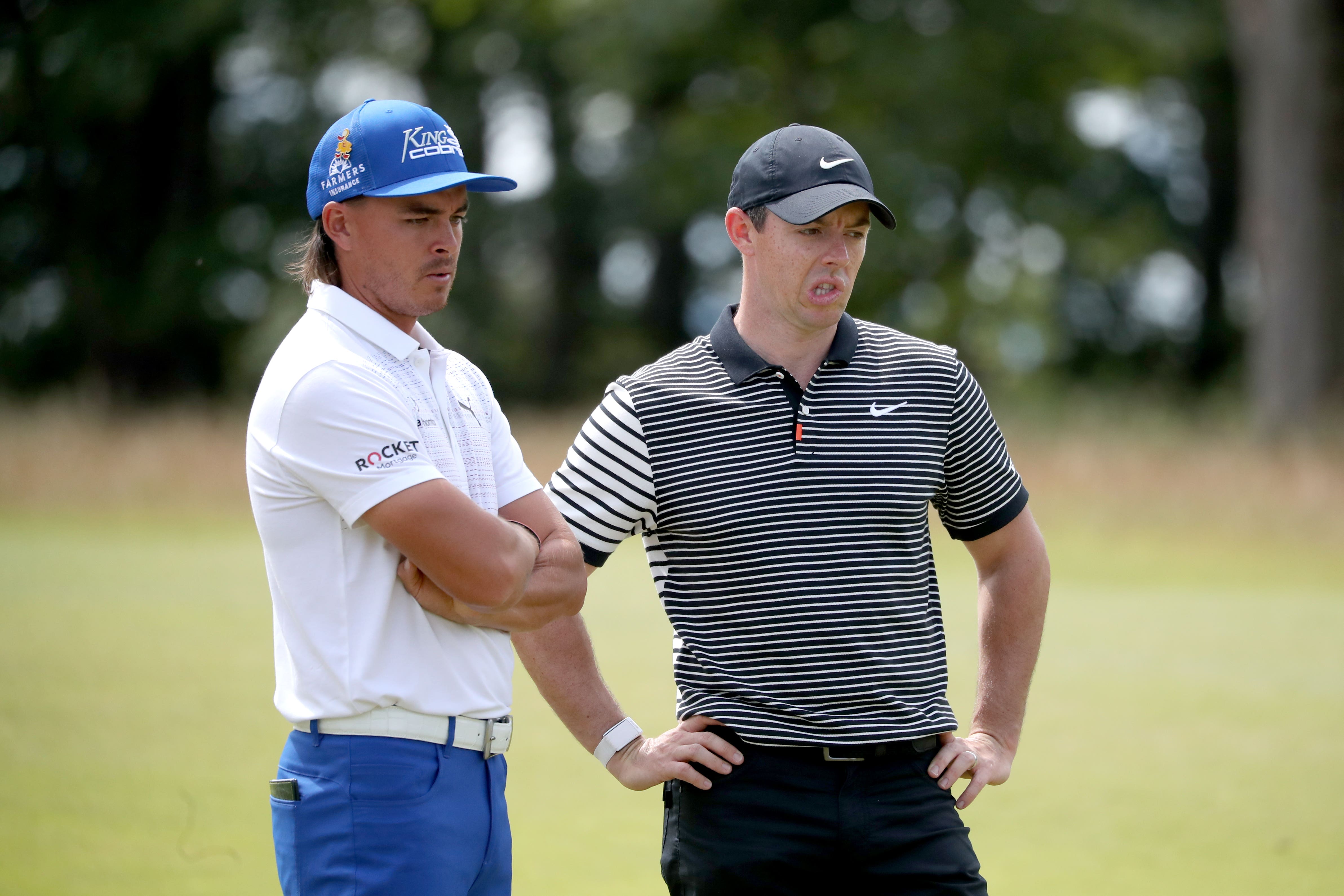 Rory McIlroy (right) trails Rickie Fowler by two shots at the halfway stage of the US Open (Jane Barlow/PA)