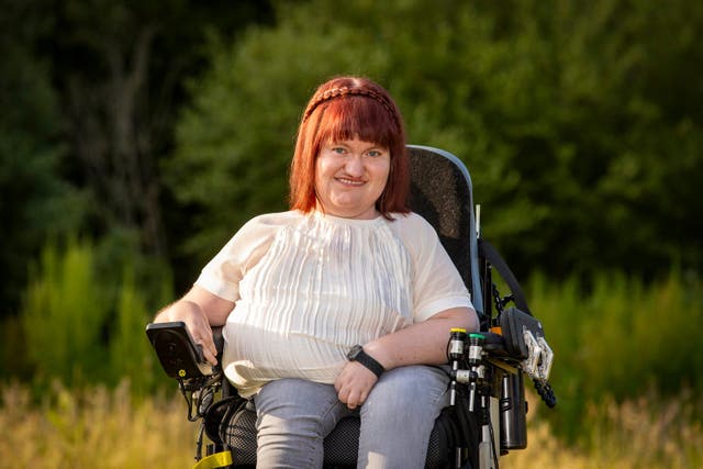 Michaela Hollywood from Crossgar in Northern Ireland who has been awarded the MBE for services to People with Disabilities (Liam McBurney/PA)