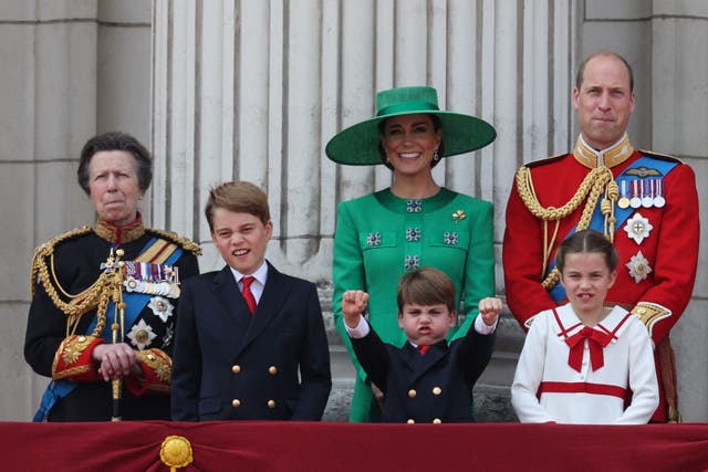 <p>Members of the Royal Family on the Buckingham Palace balcony during Trooping the Colour</p>