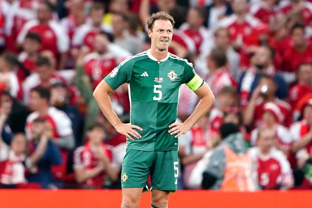 Jonny Evans said Northern Ireland’s defeat in Denmark was “hard to take” (Zac Goodwin/PA)