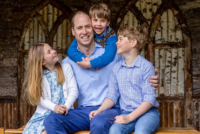 <p>The Prince of Wales is pictured with prince George and Louis and Princess Charlotte </p>