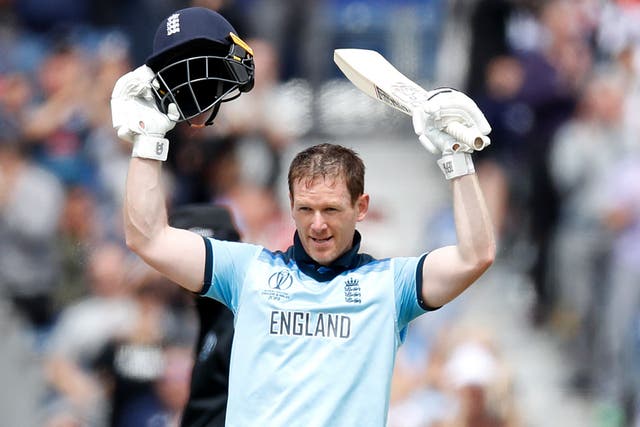 Eoin Morgan hit 148 in England’s crushing World Cup win against Afghanistan (Martin Ricket/PA)