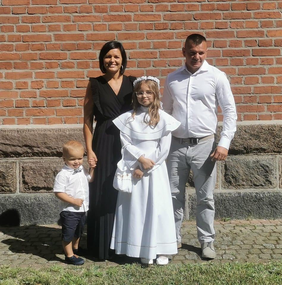 Michal Wlodarczyk, 39, Monika, 35, Maja, 11, and Dawid, 3,