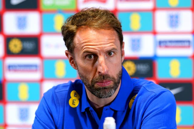 England manager Gareth Southgate during a press conference at the Trafford Training Centre, Manchester. Picture date: Sunday June 18, 2023.