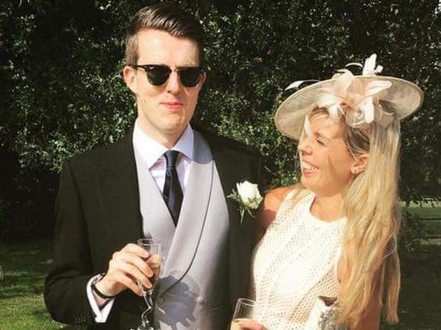<p>Carrie Johnson pictured with friend Ben Mallet in 2016</p>