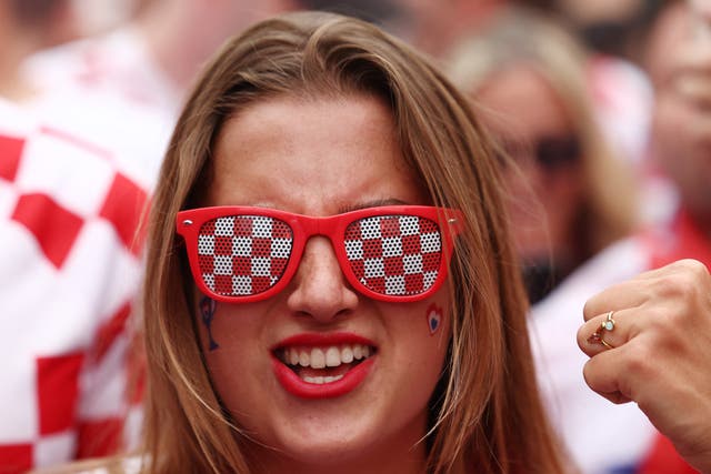 <p>A Croatia fan before kick-off</p>