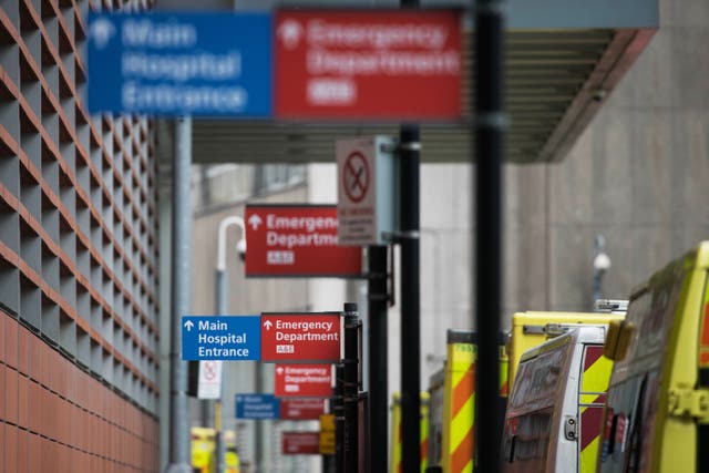 Signs at the accident and emergency department of a hospital (PA)