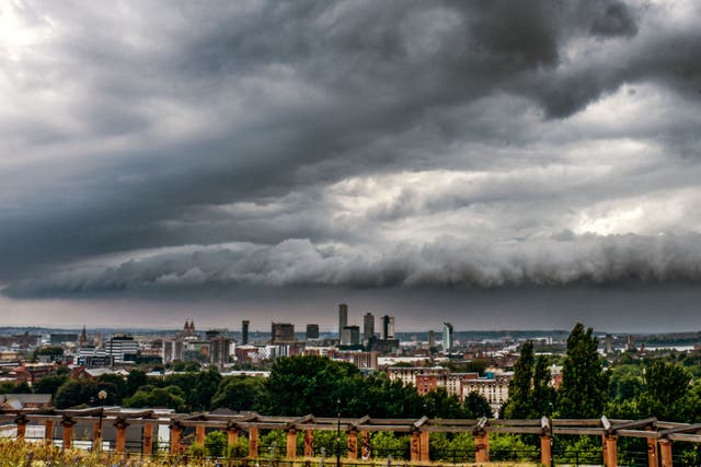 Storm clouds roll in over Liverpool (Peter Byrne/PA)