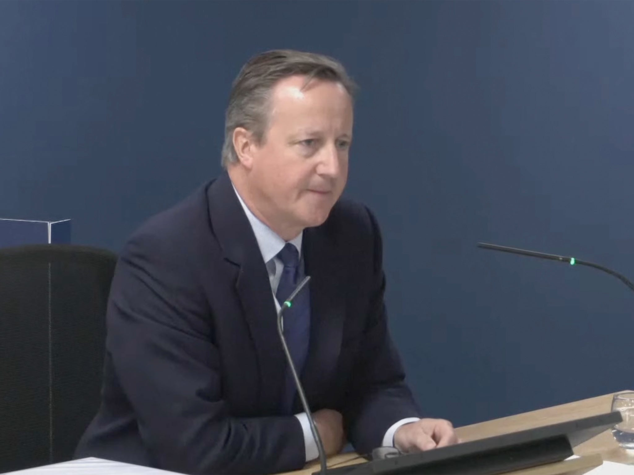 David Cameron giving evidence to the Covid committee