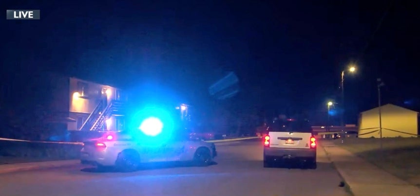 Police on the scene of the mass shooting in Kellogg, Idaho