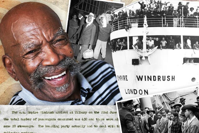 <p>Alford Gardner, who arrived in Britain in 1948 on the first Windrush ship to dock in Tilbury, Essex, speaking at his home in Leeds</p>