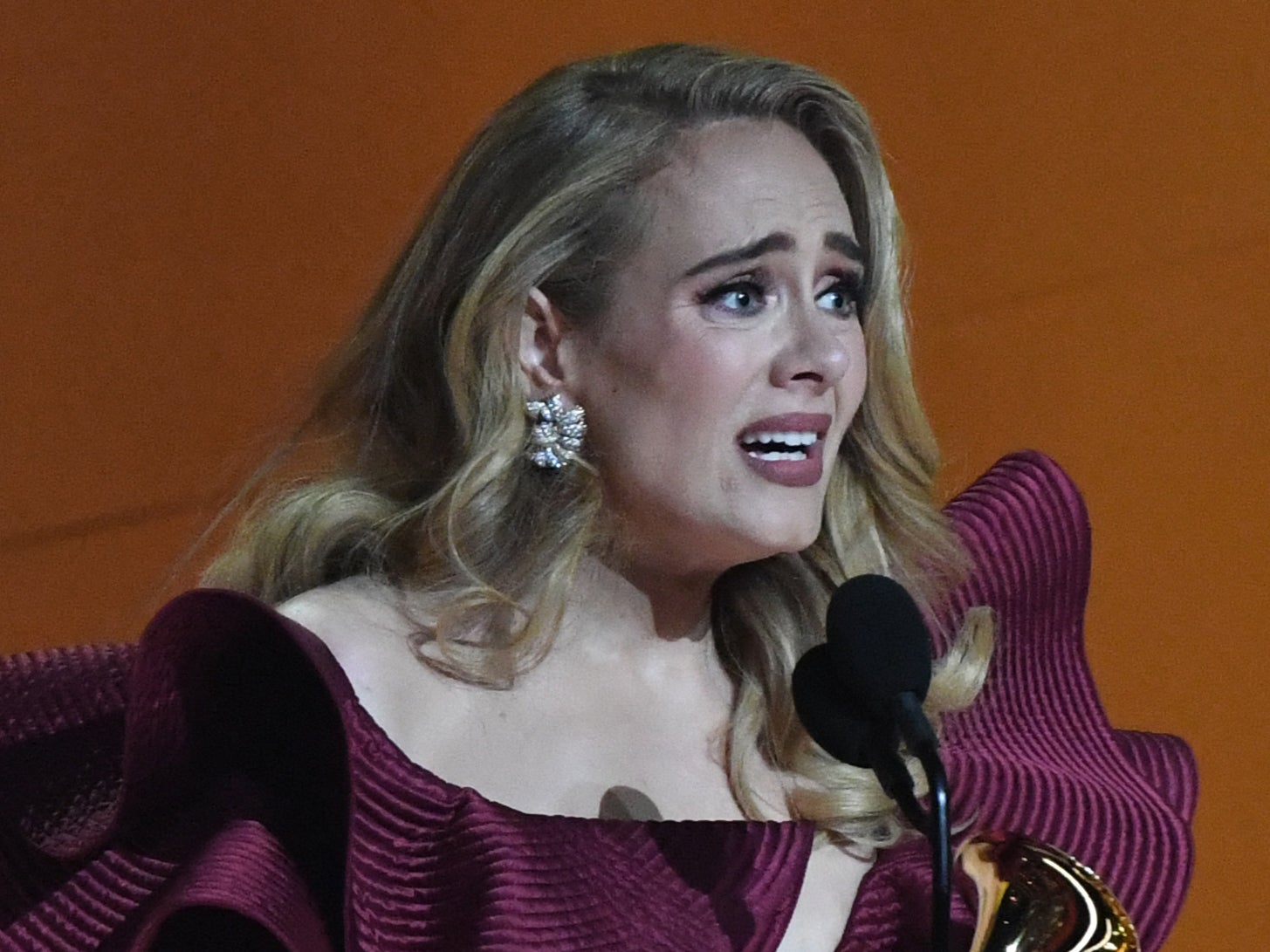 Adele accepts the award for Best Pop Solo Performance for for "Easy on Me" during the 65th Annual Grammy Awards