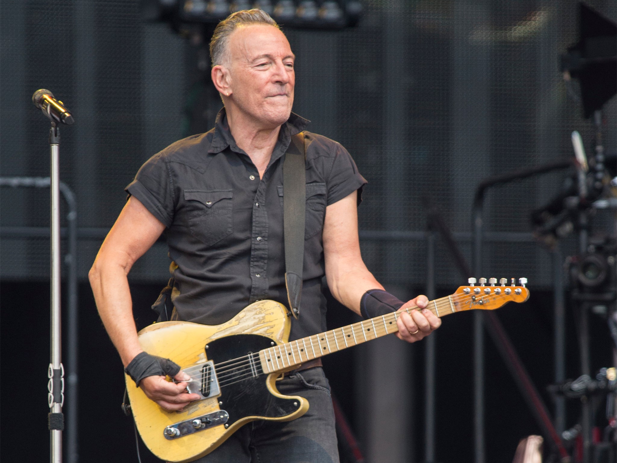 Bossing it: Bruce Springsteen performing at Villa Park on 16 June