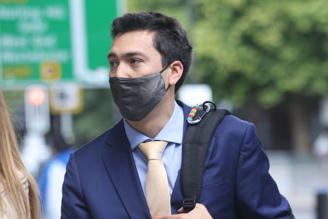 Metropolitan Police Sergeant Laurence Knight arriving at Westminster Magistrates’ Court (James Manning/PA)