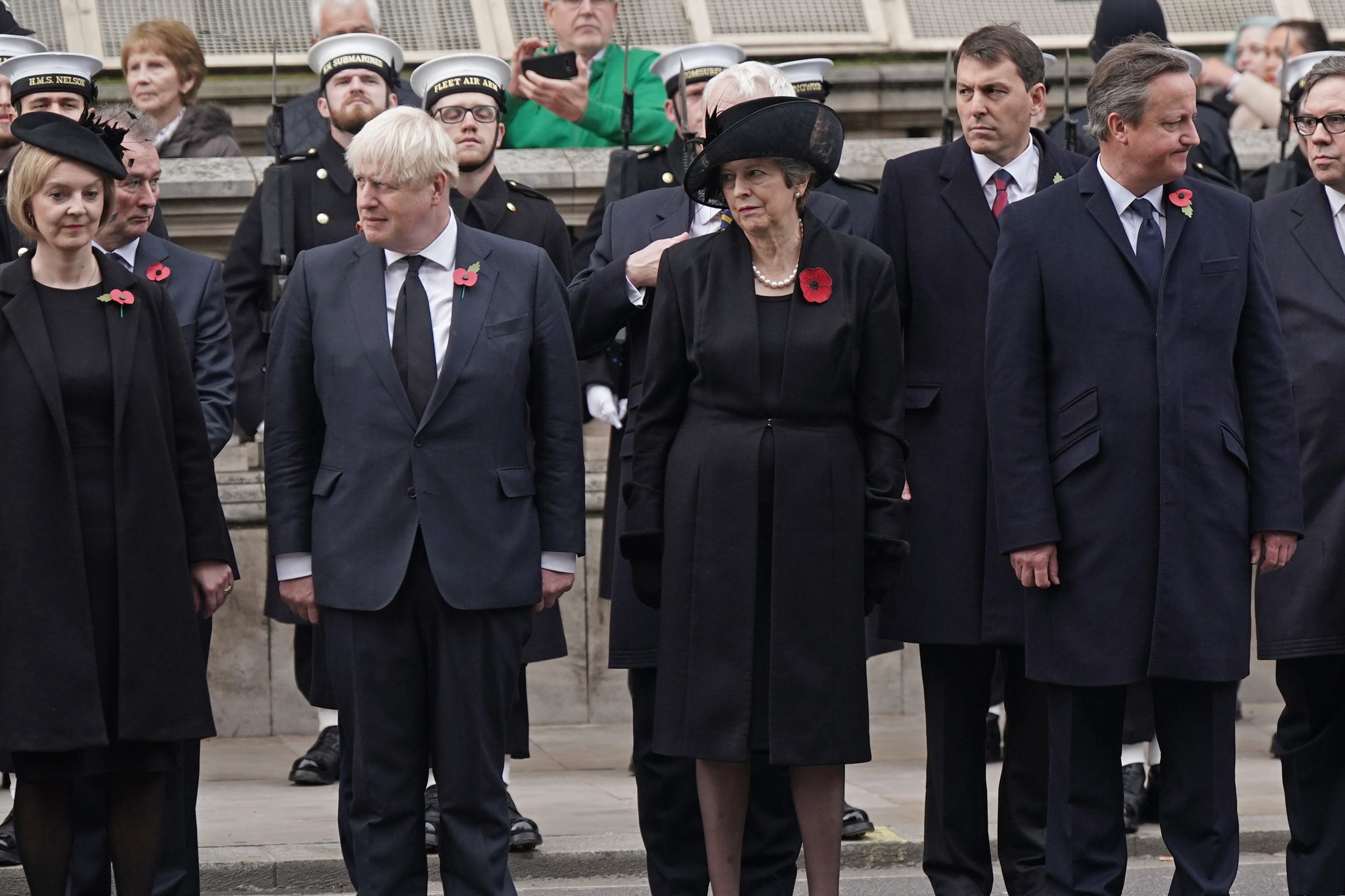 Former prime ministers Boris Johnson and Theresa May (Yui Mok/PA)