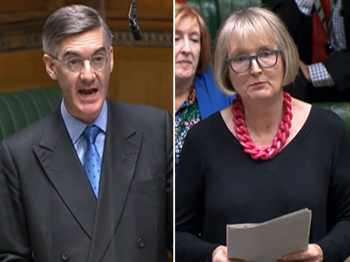Harriet Harman clashes with Rees-Mogg in &lsquo;mic drop&rsquo; moment condemning Boris lies
