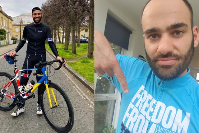 Tom Hashemi cycled around London in the shape of a heart for Refugee Week (Tom Hashemi/PA)