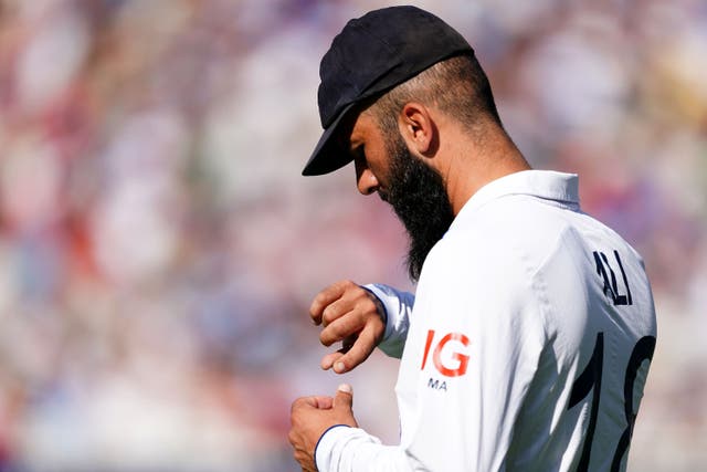 England’s Moeen Ali is struggling with a badly blistered finger (Mike Egerton/PA).