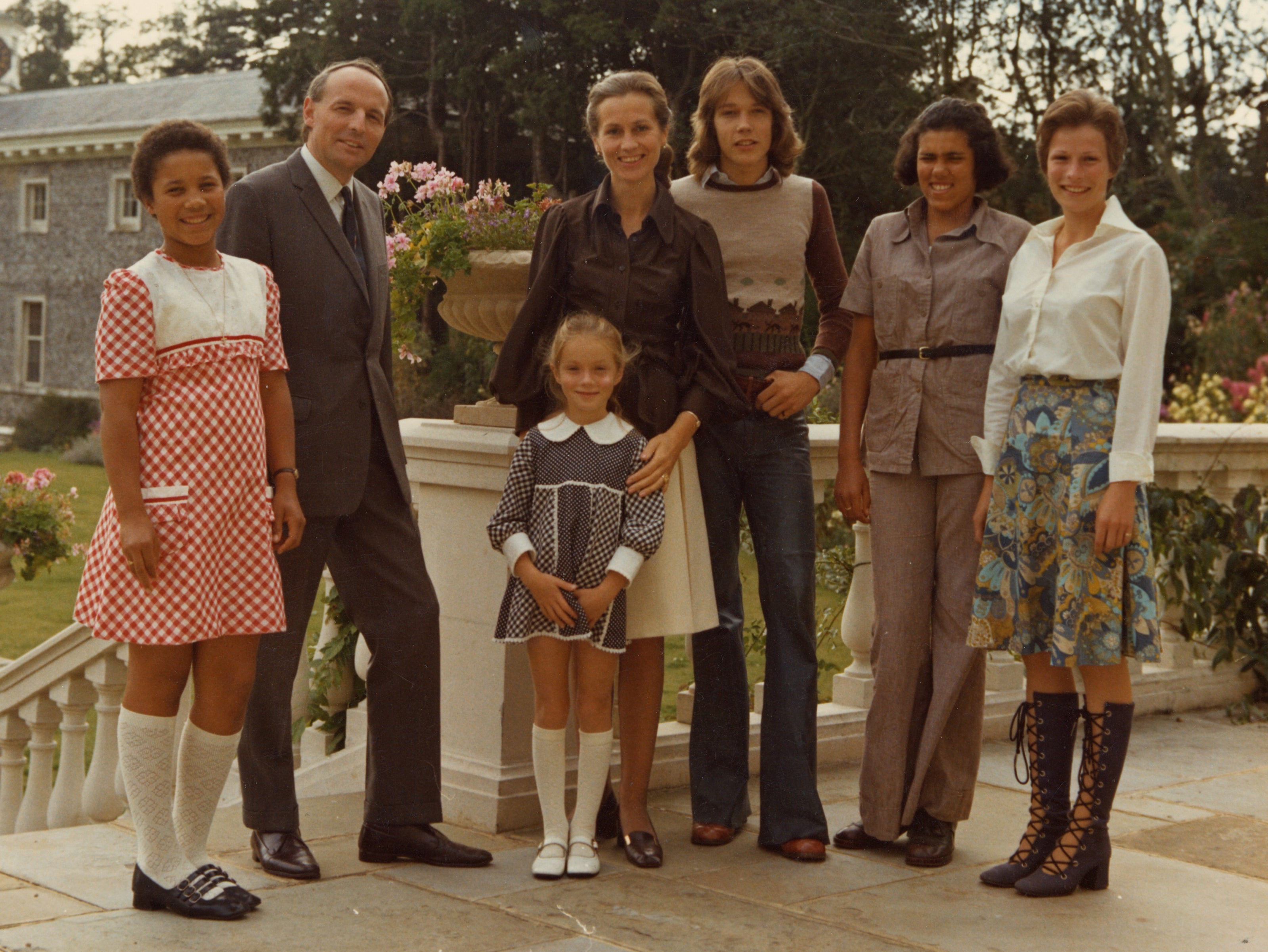 Susan, the 10th Duchess of Richmond and Gordon (centre), with her family at Goodwood