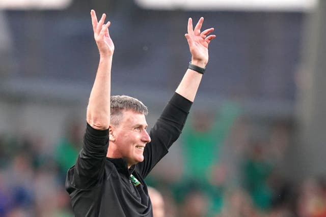 Republic of Ireland manager Stephen Kenny was a happy man after seeing his side finally open their Euro 2024 account (Niall Carson/PA)