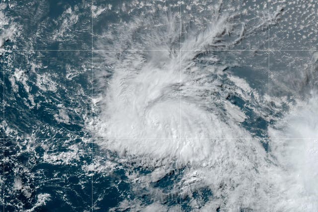 <p>Geocolor satellite image of tropical storm Bret shared by National Hurricane Centre (NHC)</p>