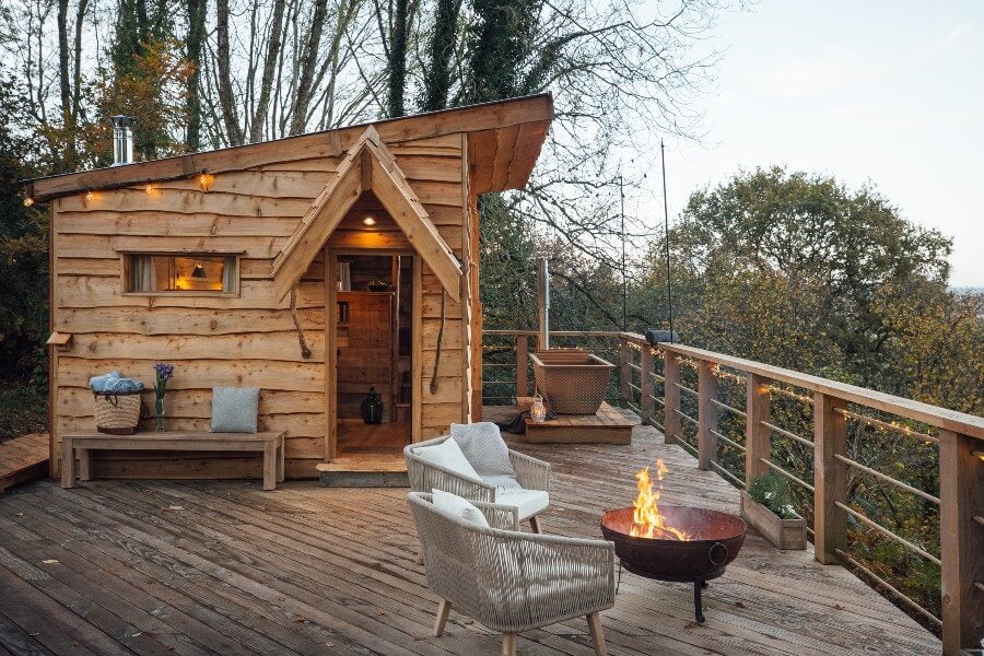 A view of the cabin section of The Hide