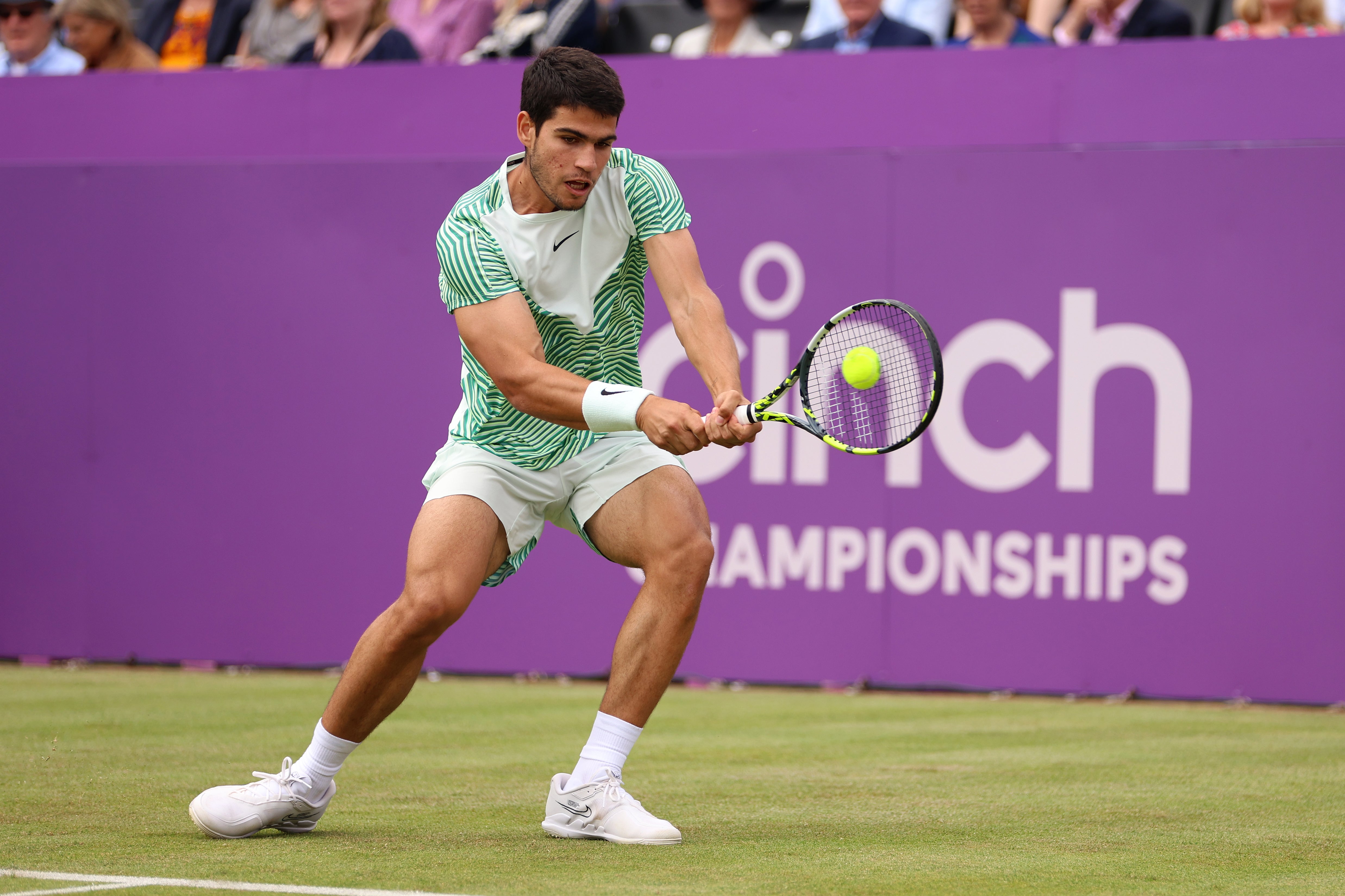 Carlos Alcaraz is through to his first semi-final on grass