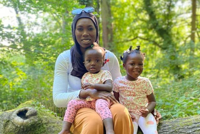 Fatoumatta Hydara with her children Naeemah Drammeh, aged one, and Fatimah Drammeh, aged three (Family Handout/PA)