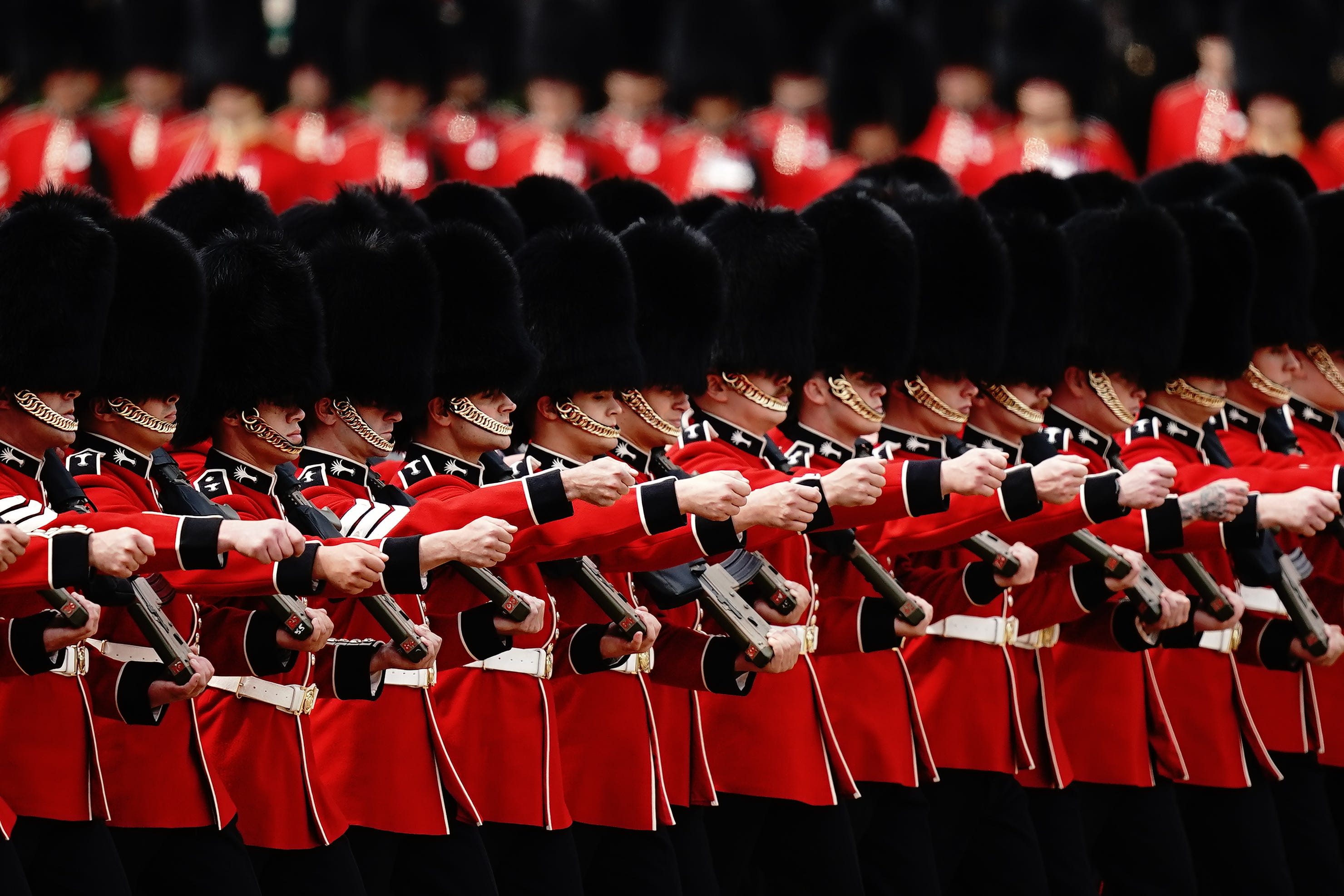 Soldiers of the Household Division during the Trooping the Colour. The Government plans to reduce the size of the army to 73,000 regular troops (Aaron Chown/PA)