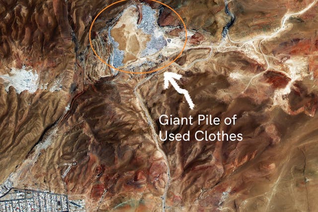 <p>Satellite images show a mountain of unsold fast fashion in the Chilean mountains </p>
