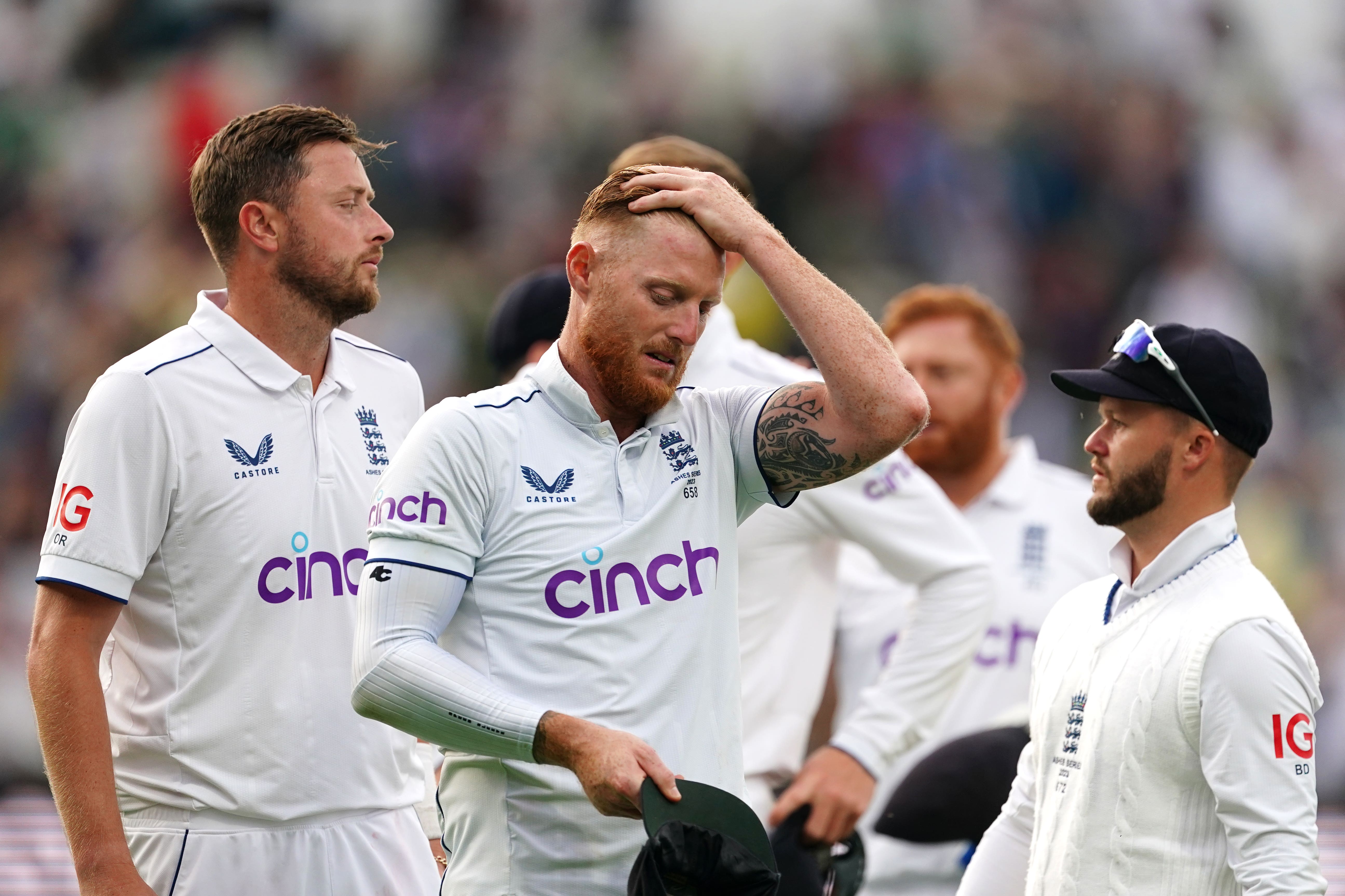 Ben Stokes looks dejected after England we narrowly beaten (Mike Egerton/PA)