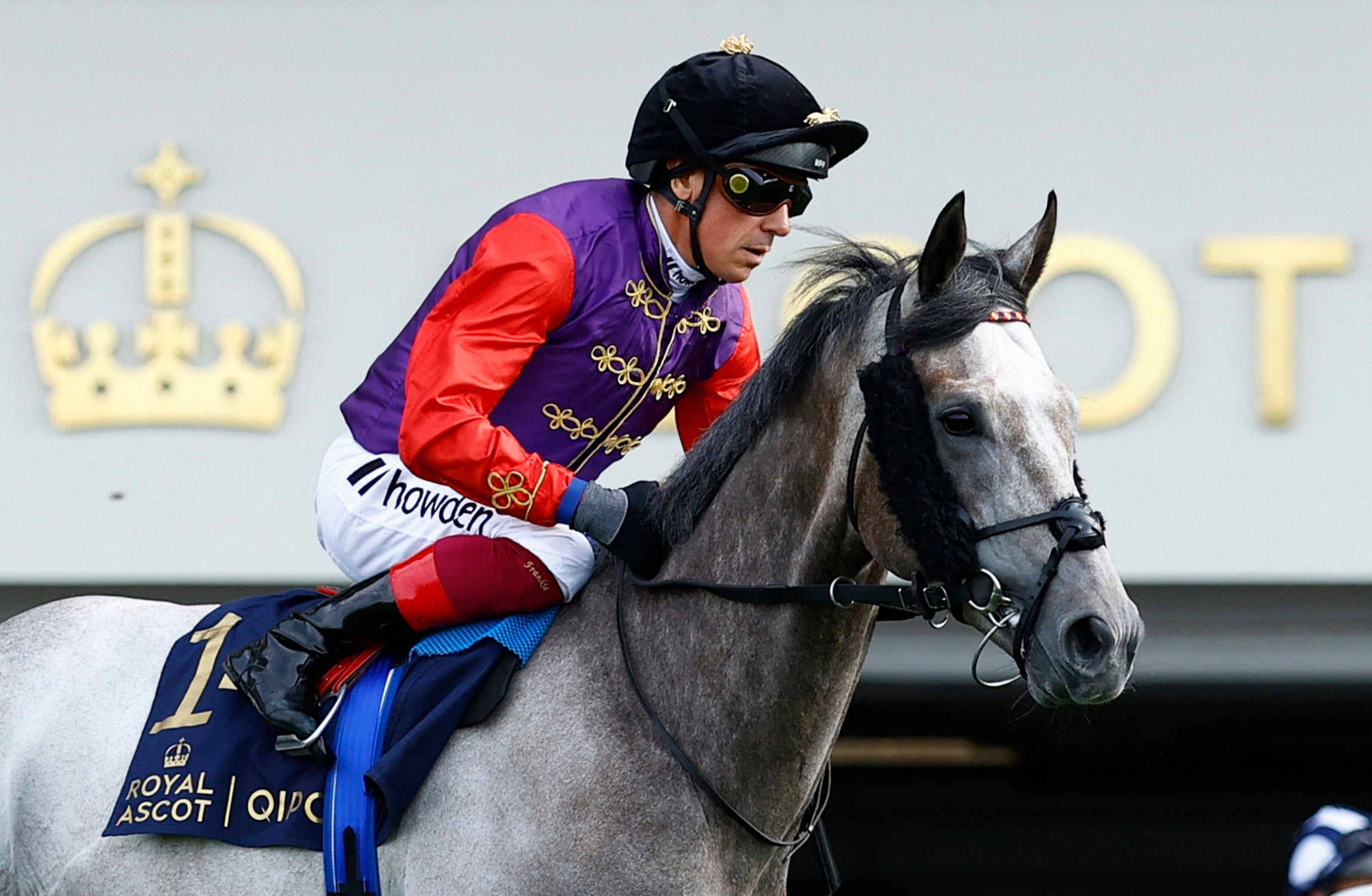 Frankie Dettori riding Saga before the 17:35 Wolferton Stakes