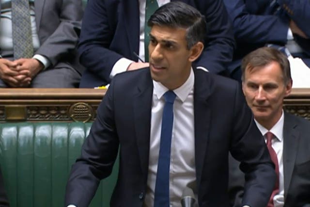 <p>Rishi Sunak was speaking during Prime Minister’s Questions (House of Commons/UK Parliament/PA)</p>
