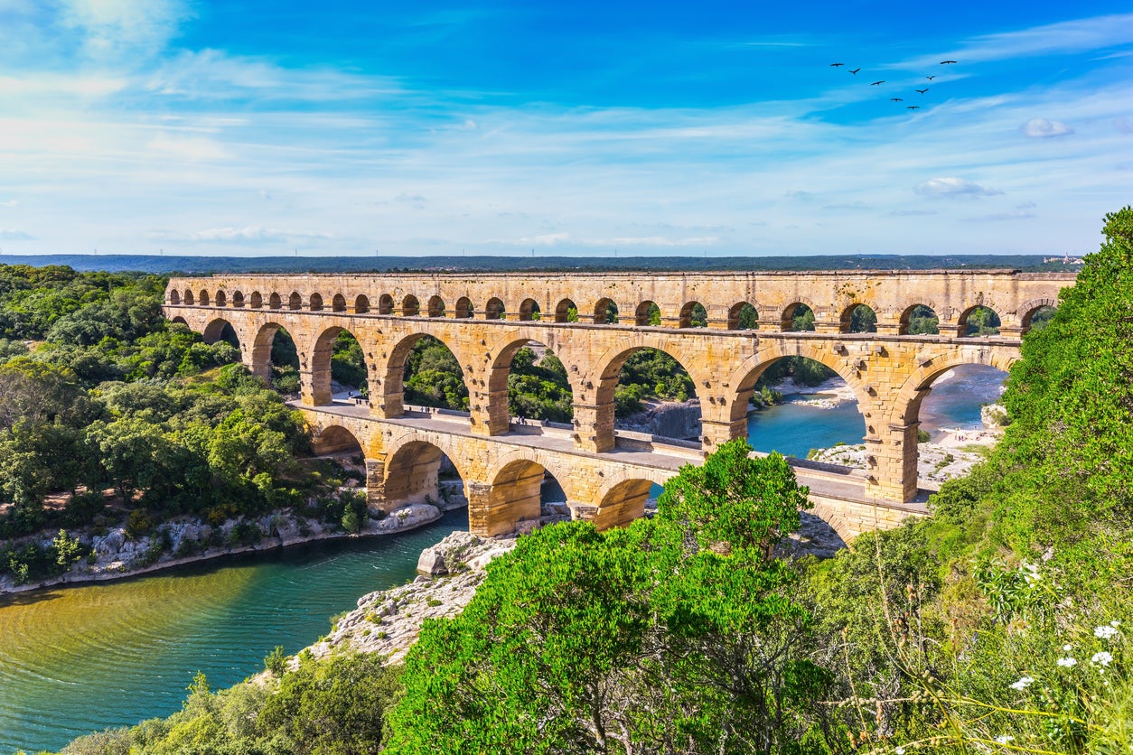 The Pont du Gard was built in Roman times