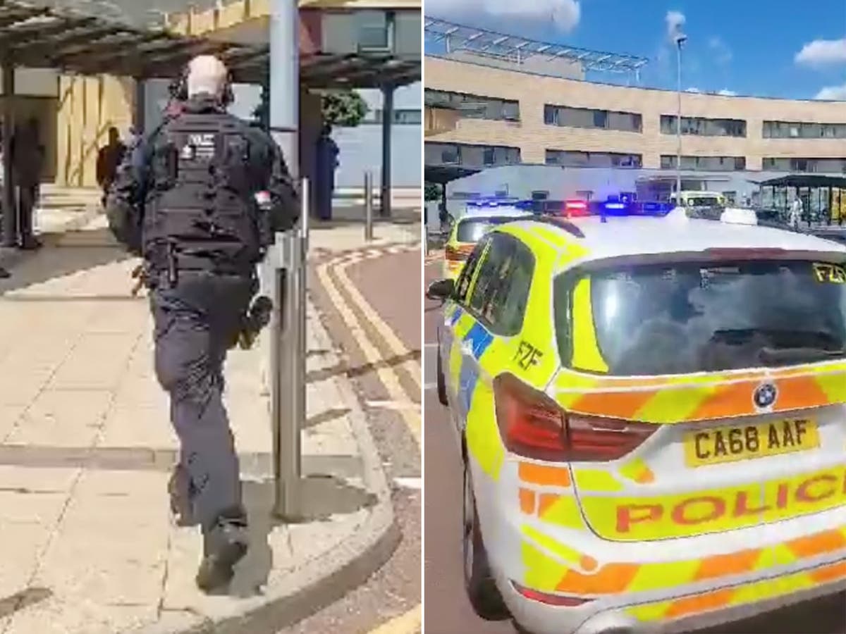 Two people stabbed at London hospital as armed police swoop on suspect and put building in lockdown