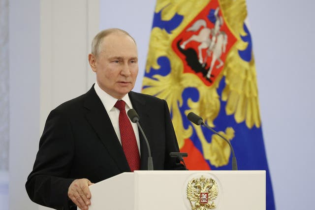 <p>Vladimir Putin has been talking up Russia’s nuclear arsenal, present and future</p>