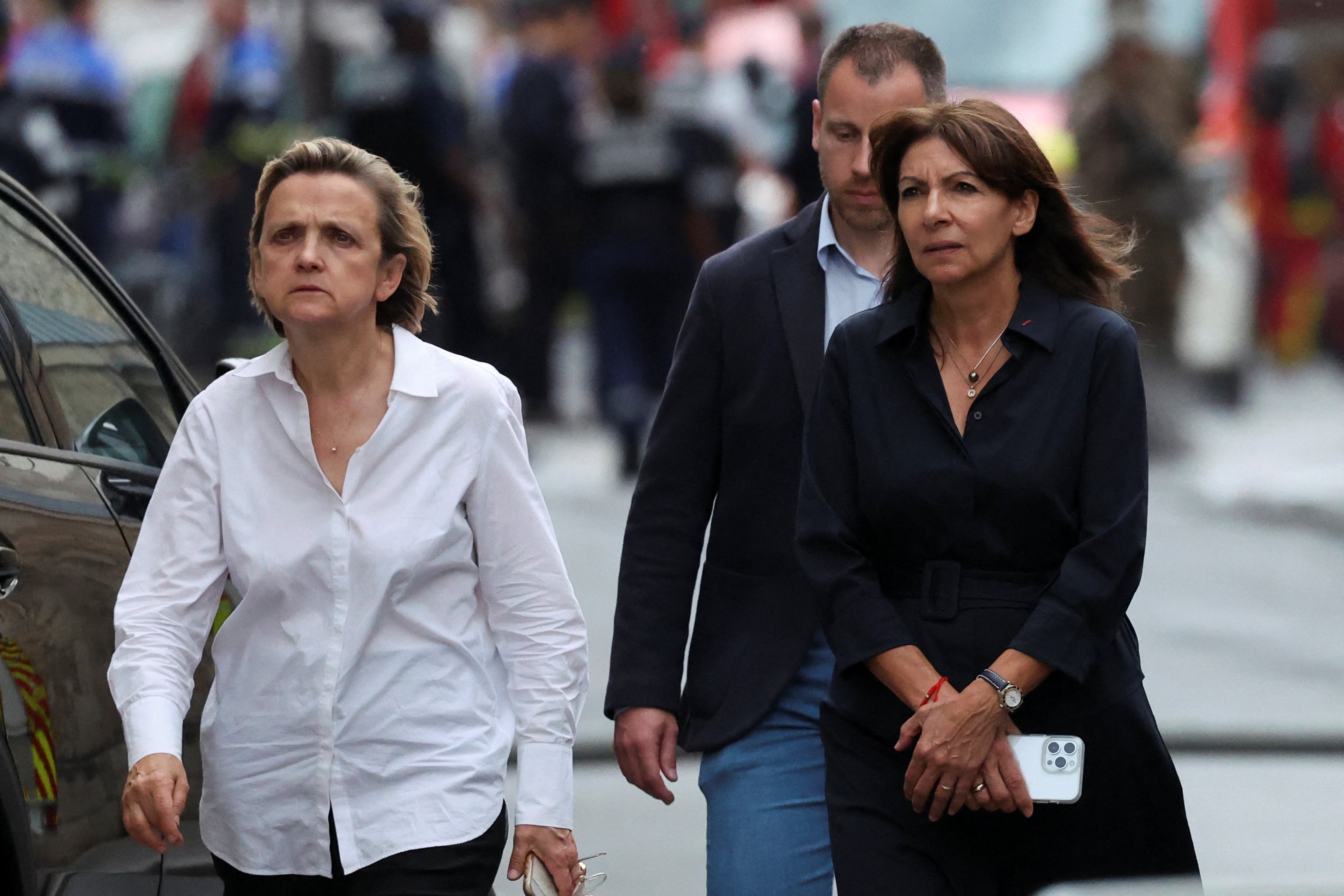 Anne Hidalgo, Mayor of Paris, arrives at the site of the explosion