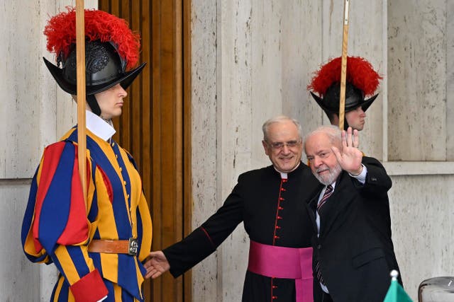 <p>Brazilian President Luiz Inacio Lula da Silva was granted a private sudience with Pope Francis this week </p>