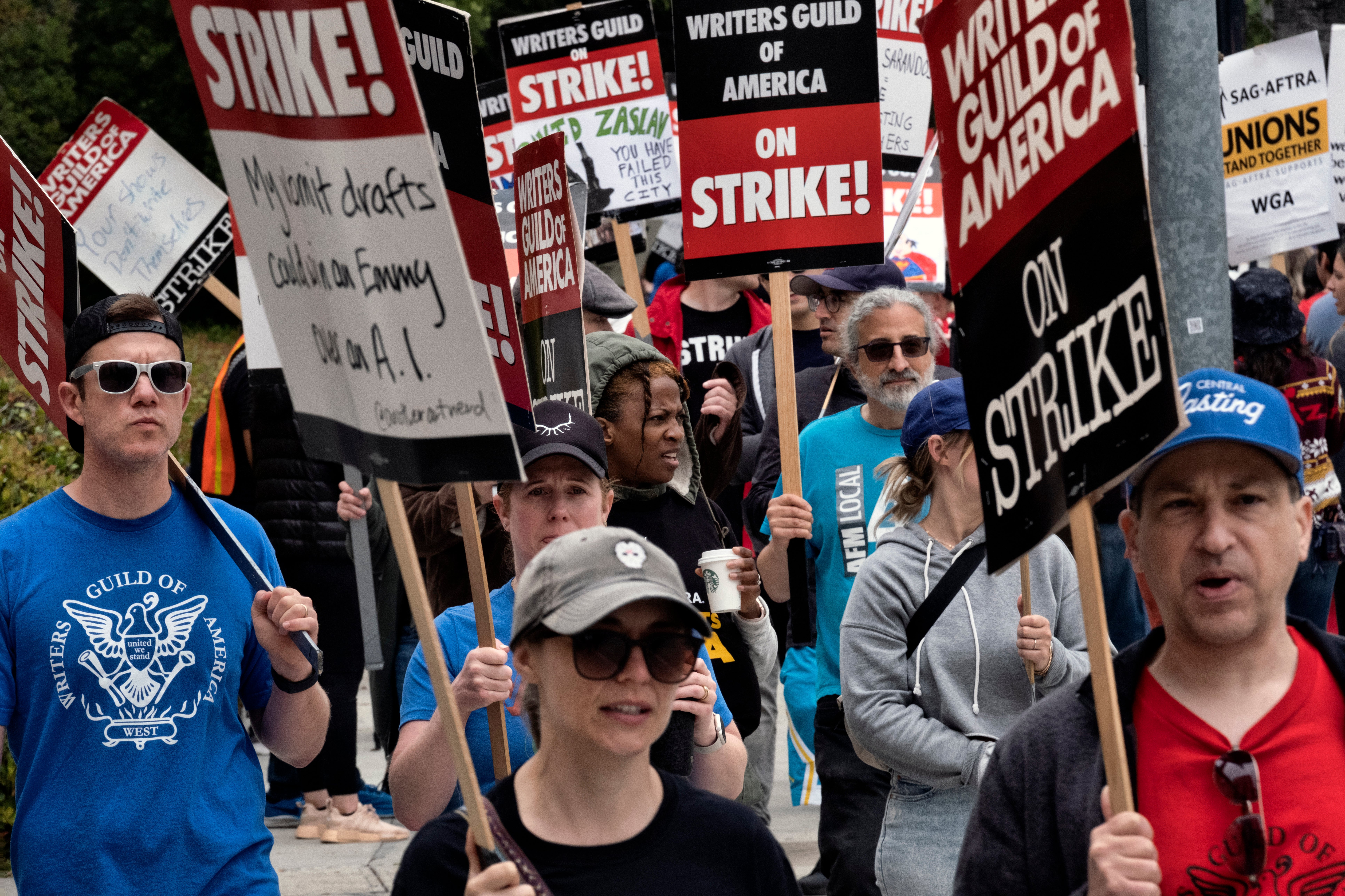 Hollywood Writers At Rally Say They'll Win As Strike Reaches 50 Days ...