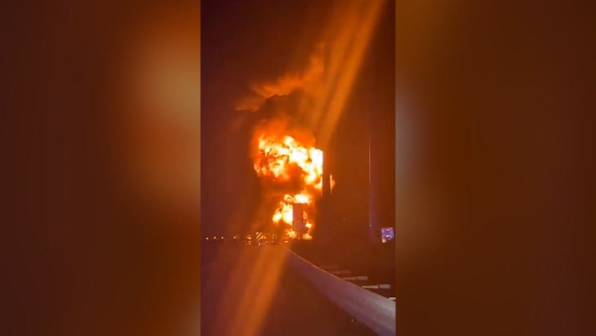 Fireball swells after deadly three-vehicle crash on Canadian highway