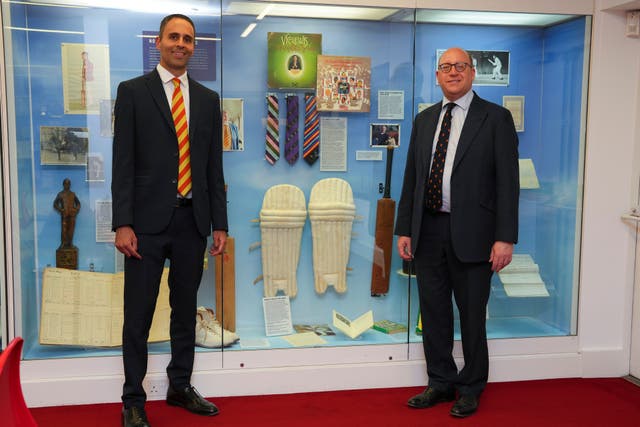 MCC members Zaki Cooper and Daniel Lightman KC at the ‘Cricket and the Jewish Community’ exhibition (MCC/Jed Leicester)