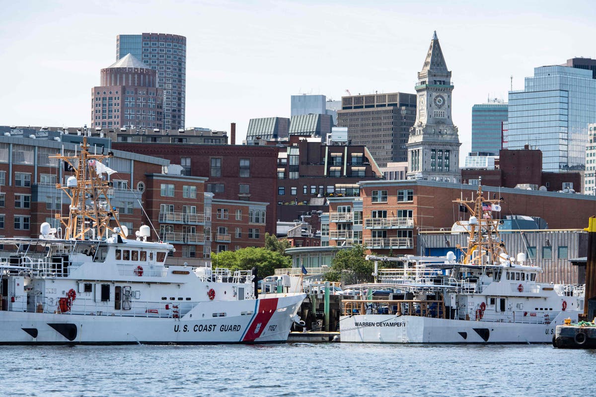 Live view of US Coast Guard base aiding in Titanic tourist submarine search
