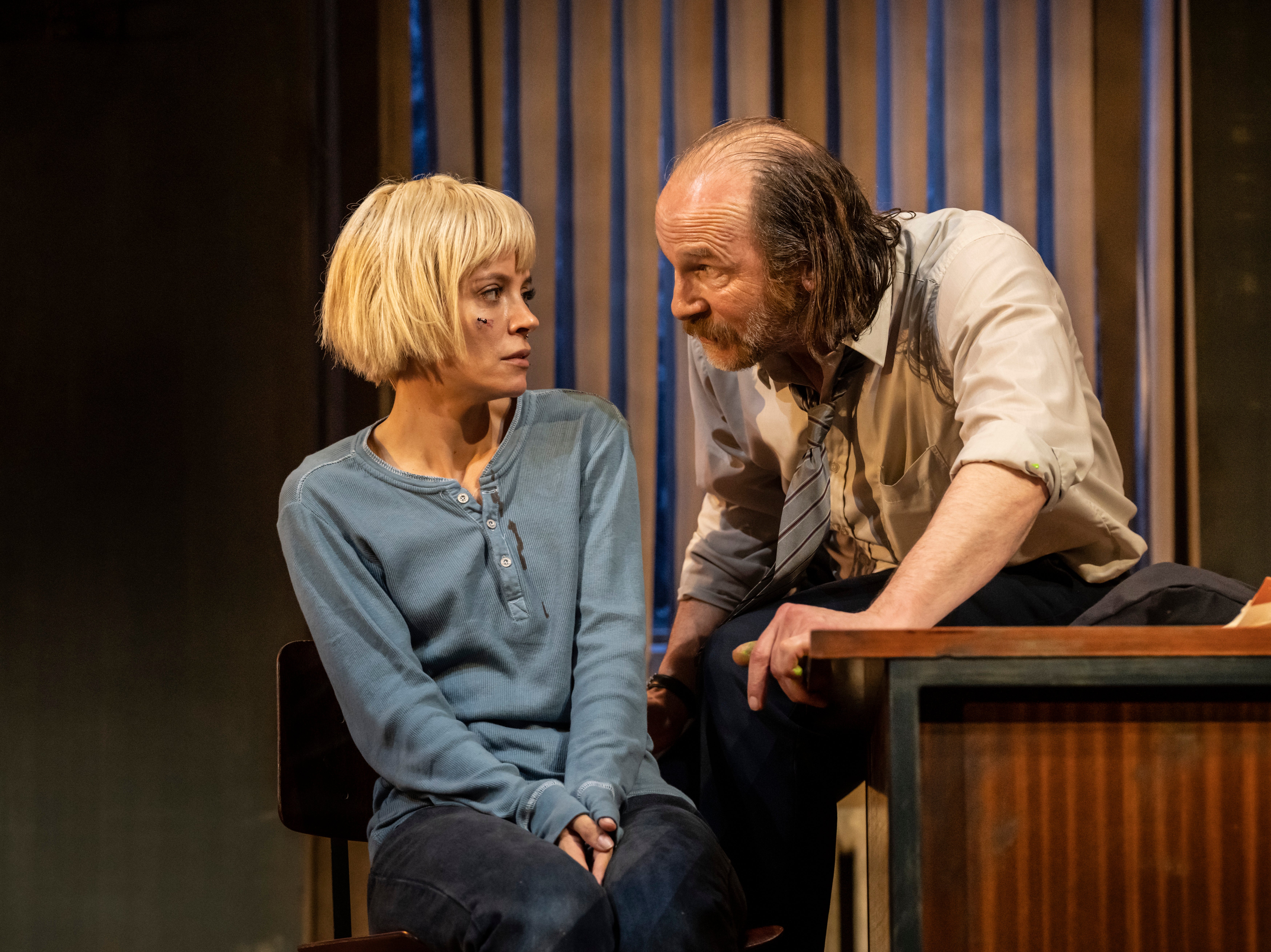 Lily Allen and Paul Kaye in Martin McDonagh’s ‘The Pillowman’ at the Duke of York's Theatre