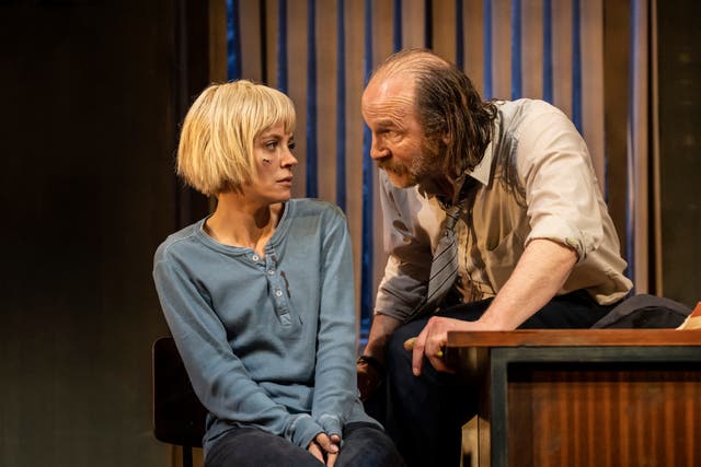 <p>Lily Allen and Paul Kaye in Martin McDonagh’s ‘The Pillowman’ at the Duke of York's Theatre </p>