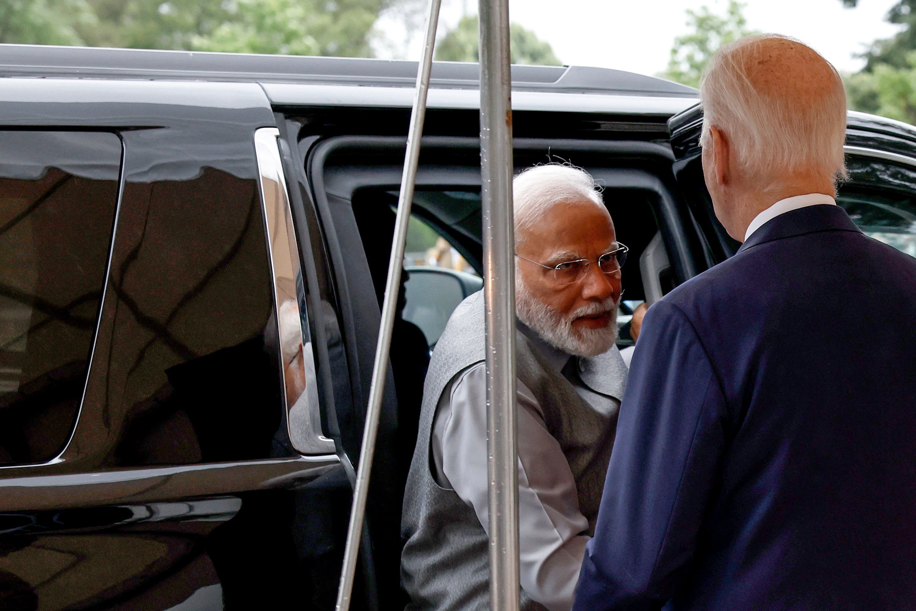 Joe Biden welcomes Indian prime minister Narendra Modi to the White House in Washington, DC