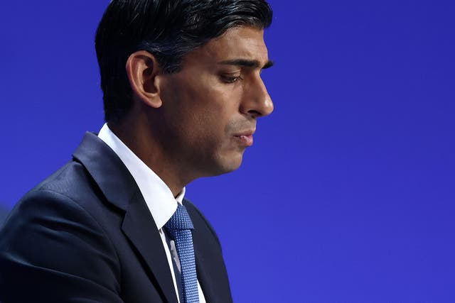 Prime Minister Rishi Sunak said the Government will ‘remain steadfast’ in the battle to curb inflation (Henry Nicholls/PA)