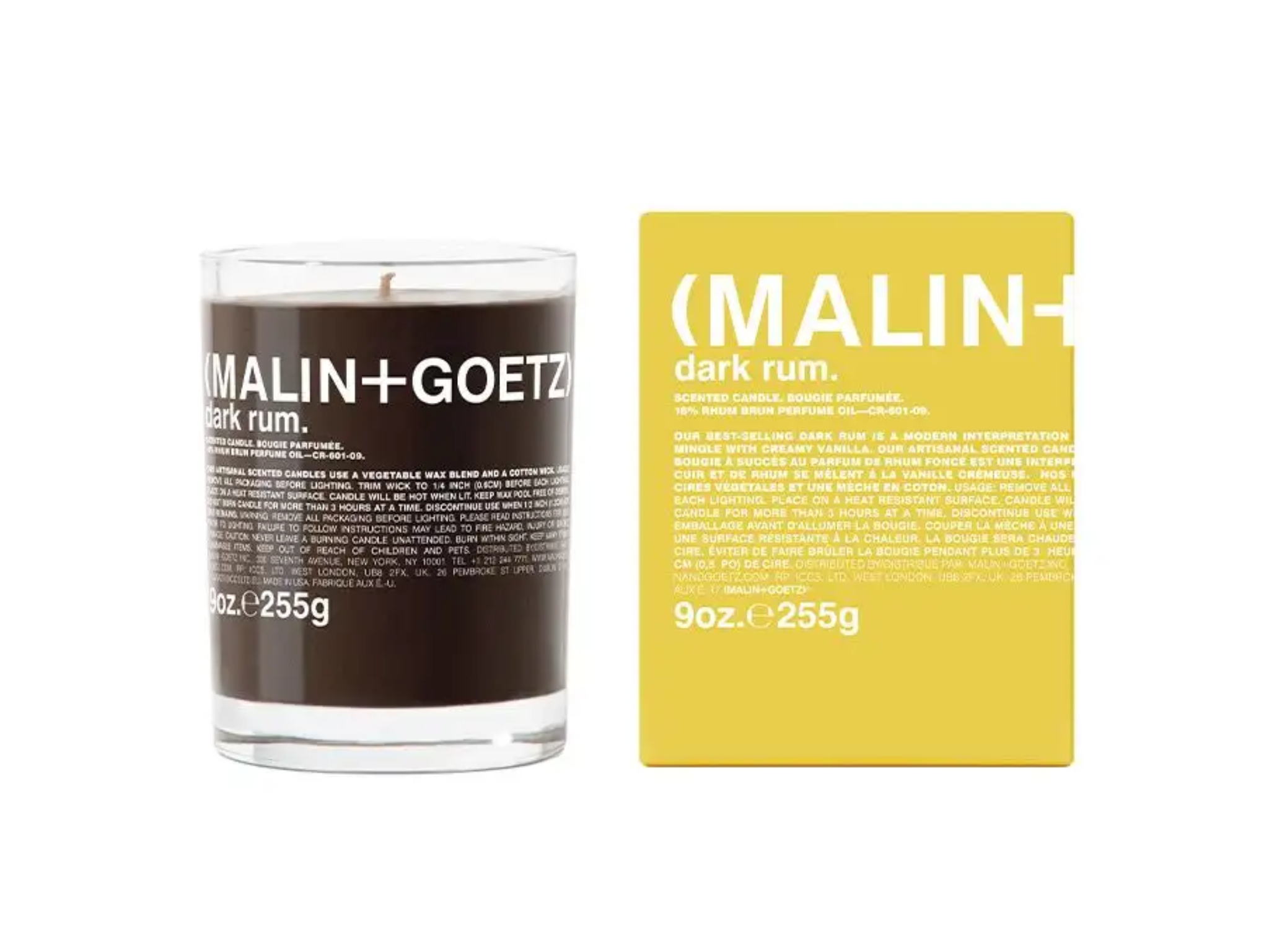 Malin + Goetz dark rum candle